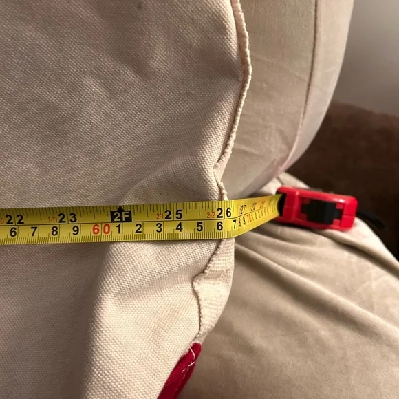 Vintage 90s LL Bean Boat & Tote Bag White/Red Canvas XL 
USA Made READ - Picture 6 of 8